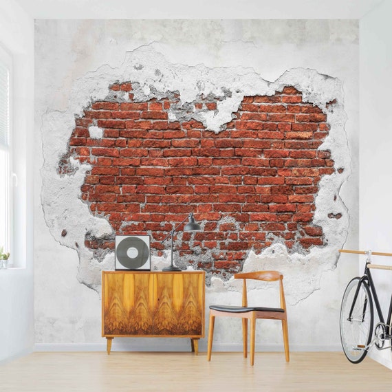 Ladrillos cubierta de pared, decoración de pared vintage, arte de