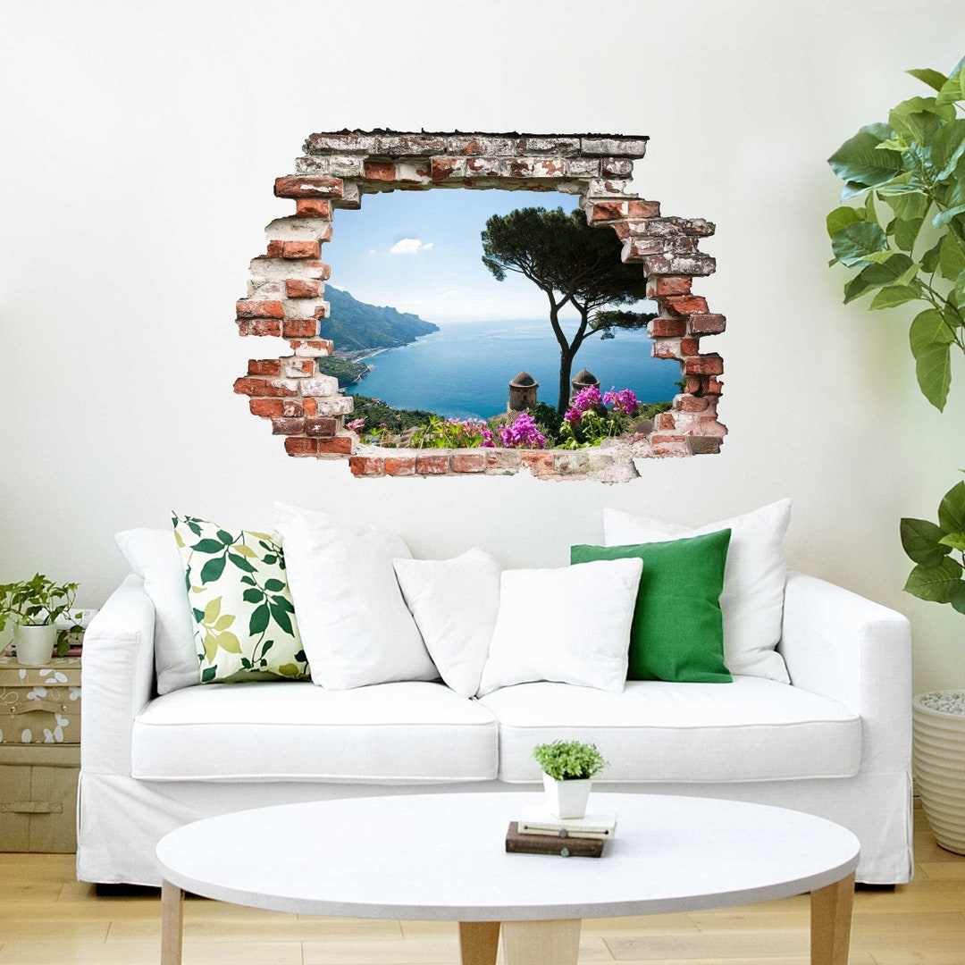 3D Wall Sticker View From the Garden of the Sea Wall Sticker Wallpaper Wall  Art Portrait - Etsy