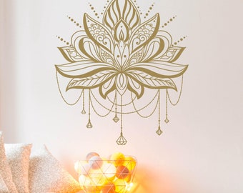 Lotus Mandala Wandtattoo 34 Farben auch Gold bis XXL Wandsticker  Wandaufkleber Wanddeko Blumen Yoga Spirituell Buddha -  Schweiz