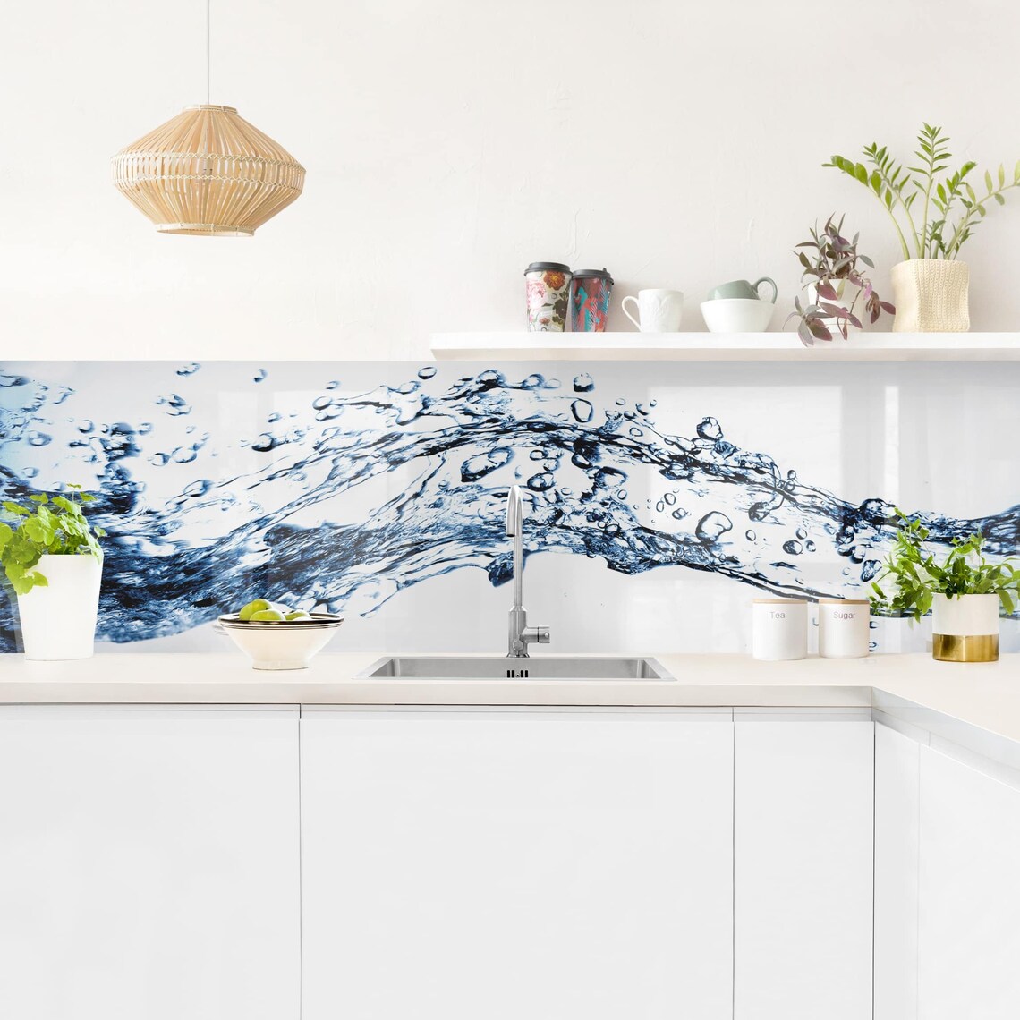 Selfadhesive Splashback Water Splash Kitchen Panel Design Etsy UK