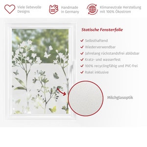 Frosted glass film wildflowers butterflies border Film privacy protection, static cling, flower window decoration, window picture, glass decoration, balcony door image 5