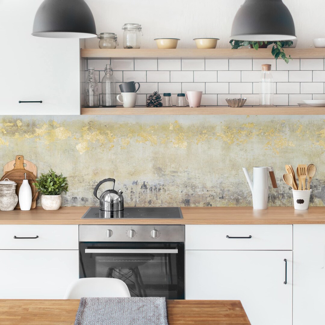 Splashback Golden Color Fields I Kitchen Design Decoration Pattern ...