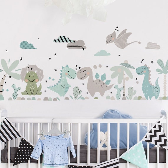 Vinilo infantil Dino Set Pastel Vinilos de pared Decoración Dormitorio  Cuarto Habitación Niños Bebes T-Rex -  México