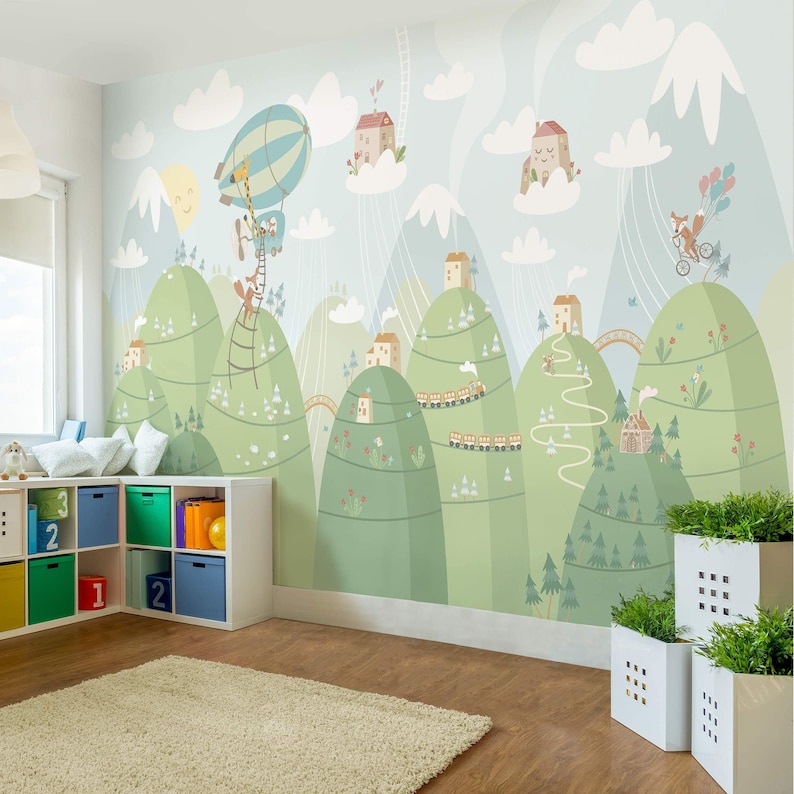 Wolken Tapete Kinderzimmer