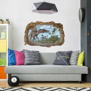 Sticker mural chambre enfant Dinosaur Landscape Chambre des filles stickers muraux décoration murale image 4