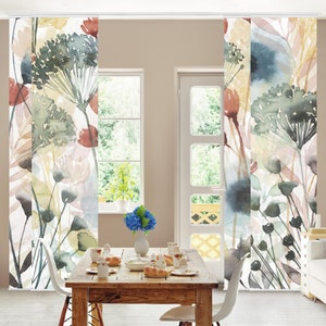 Sliding curtains set - Wild Flowers In Summer I | curtain drape sliding panels