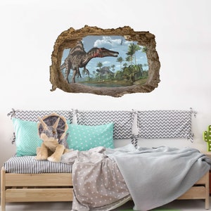 Sticker mural chambre enfant Dinosaur Landscape Chambre des filles stickers muraux décoration murale image 3