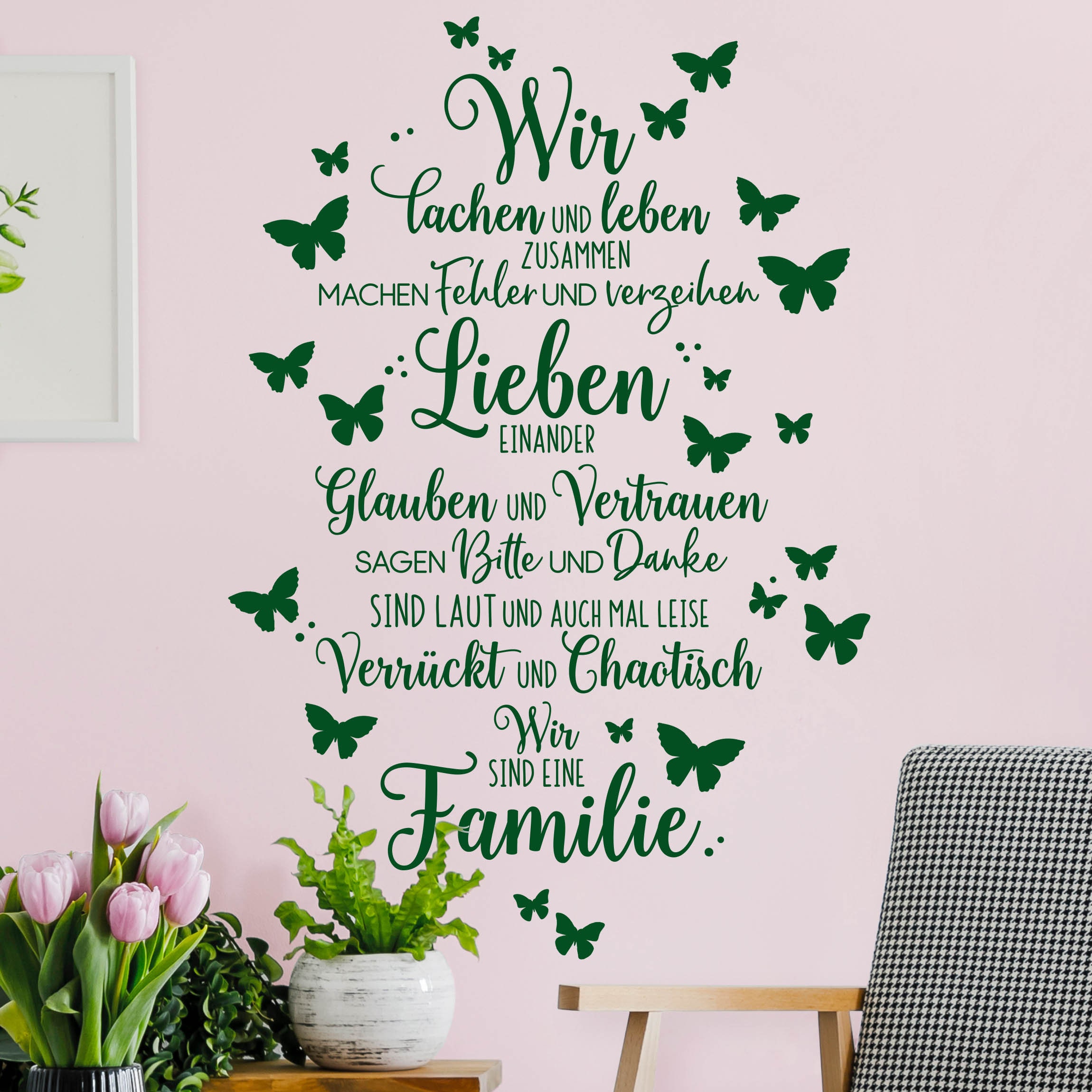 Wandtattoo Sprüche Wir sind eine Familie Leben Lachen Etsy
