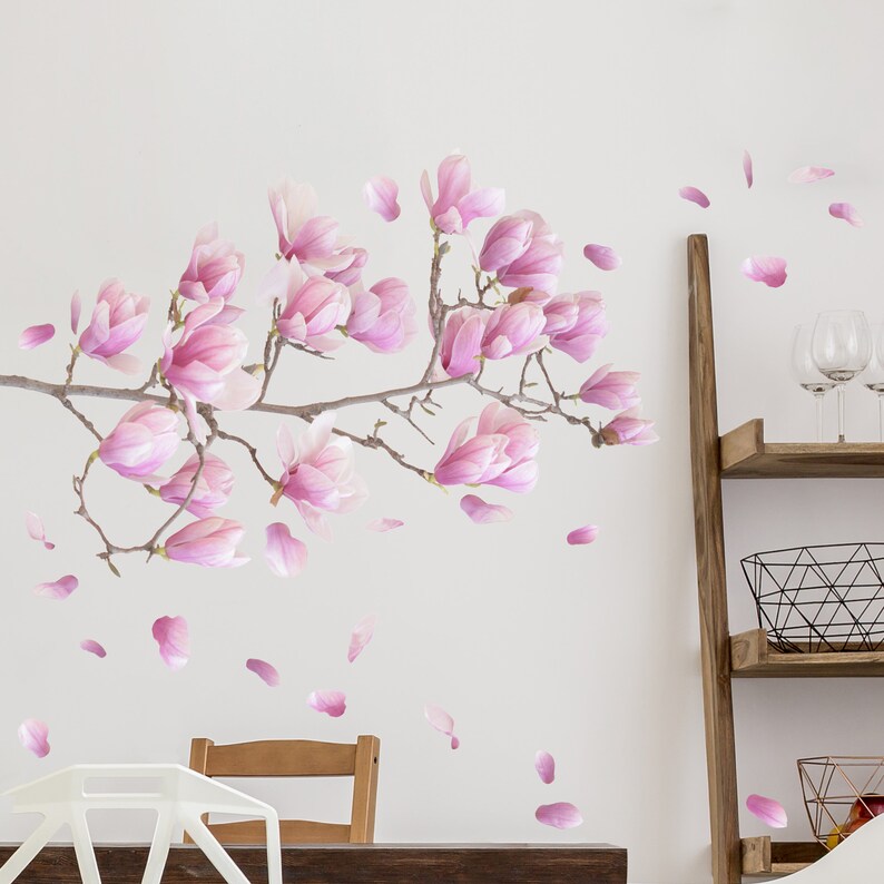 Wall Sticker Flowers Decal Magnolia Branch Set - Magnolia Wall Art Stickers Wall Sticker Flowers Decal Magnolia Branch Set - Magnolia Wall Art Stickers