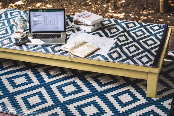 Plastic Woven Outdoor Rug 90 X 180 Cm Recycled Pp Beach
