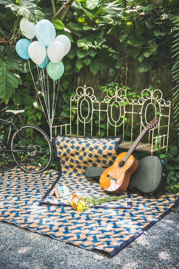 Plastic Woven Outdoor Rug 90 X 180 Cm Recycled Pp Beach