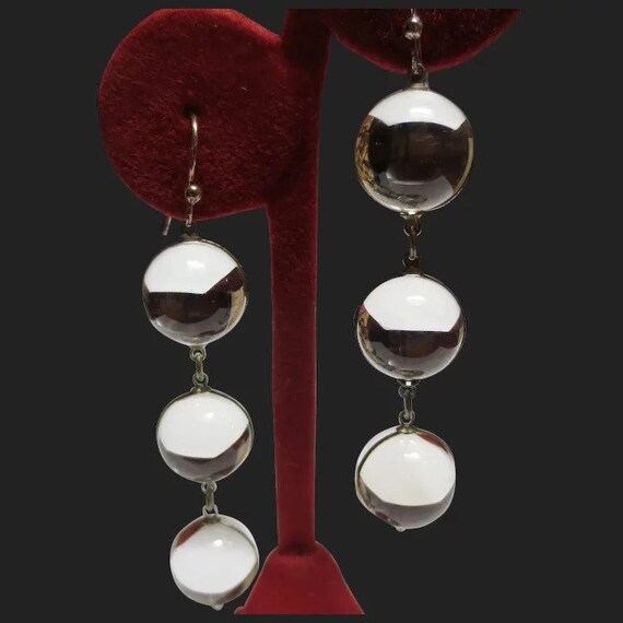 Vintage Pools Of Light Silver Art Deco Earrings