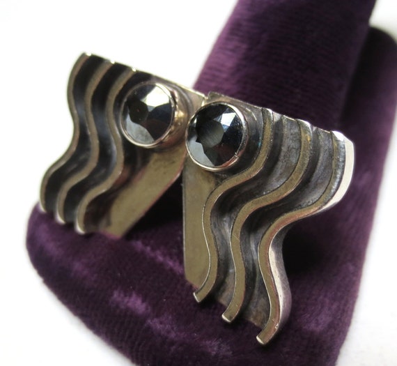 Mid Century Sterling Silver Earrings by Everett M… - image 4