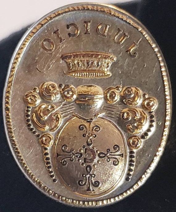 Antique Georgian Silver Gilt Fob Seal Pendant Jus… - image 5
