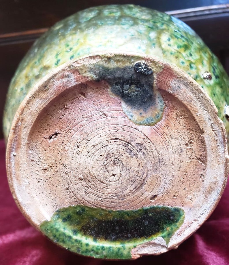 17th Century Border Ware Pottery Jug Vase Tudor Green Etsy