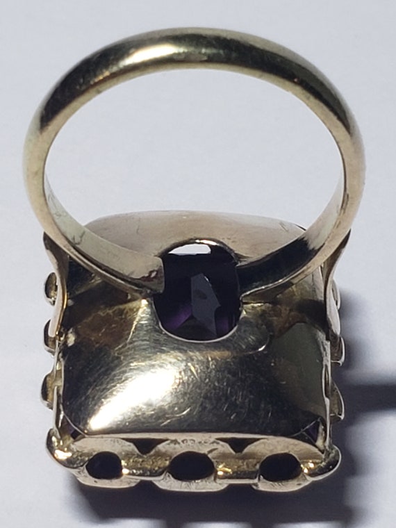 Regal 18k Gold Corundum Alexandrite Ring - image 8