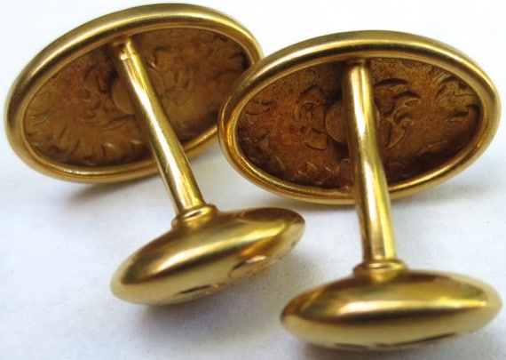 Fine Victorian 14K Gold Antique Sapphire Cufflinks - image 8