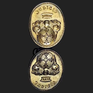 Antique Georgian Silver Gilt Fob Seal Pendant Justice Crown