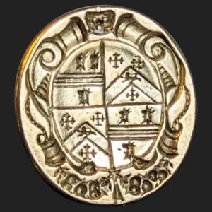 17th Century Silver Seal Fob Pendant Family Crest Heraldry