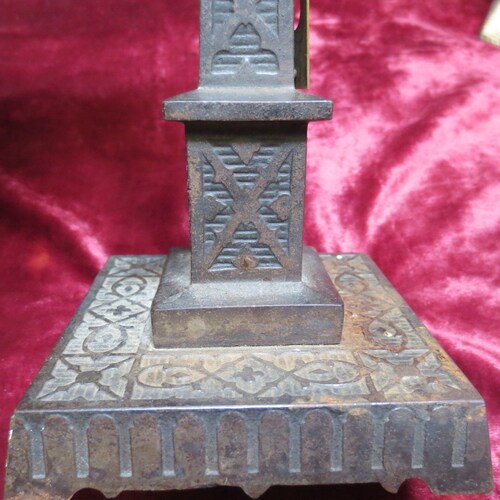 Antique Obelisk shops Thermometer Victorian Cast Iron Eastlake Egyptian Revival Sculpture