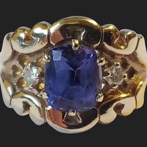 Lovely Vintage 14K Gold Tanzanite Diamond Ring