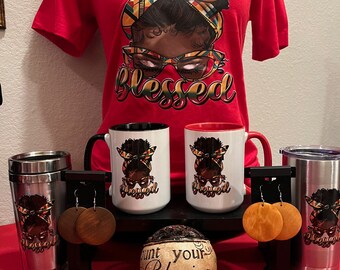 Blessed Messy Bun. Motivational, Inspirational, Christian, Faith Shirts for Women