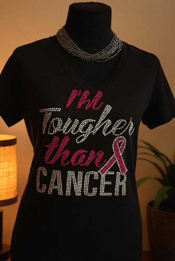 I'm Tougher Than Cancer Rhinestone T-shirt