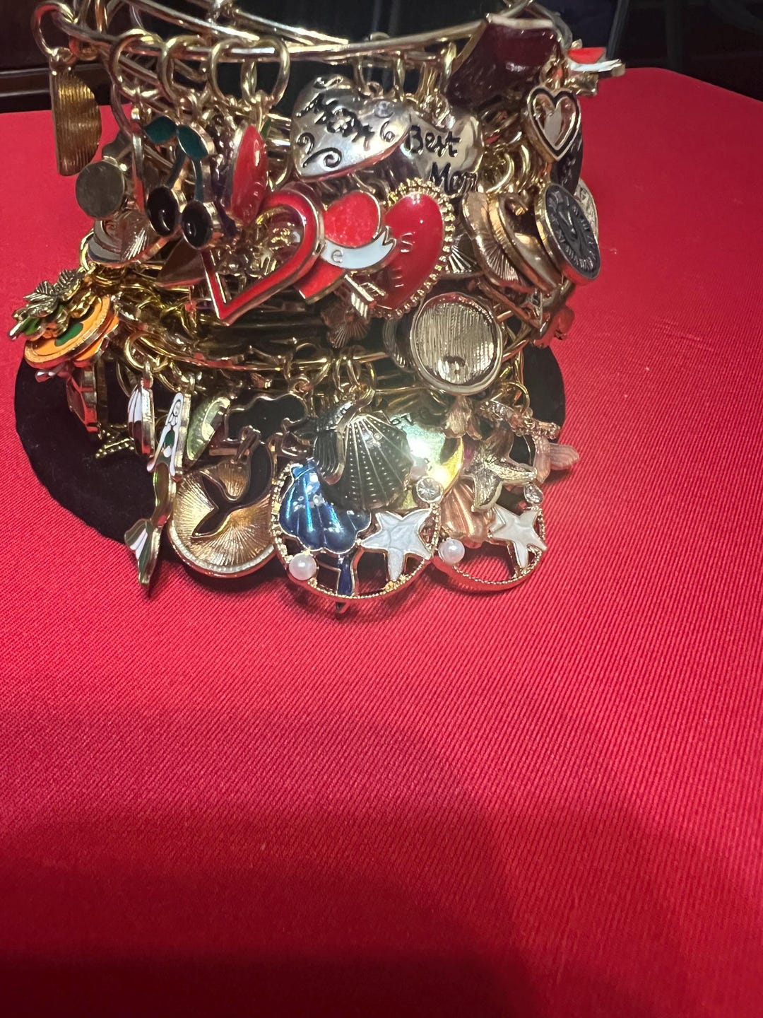 Mystery Charm Bracelet | Expandable Gold-tone Bangle With Random Charms ...