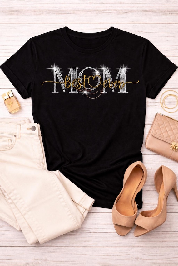 Rhinestone MOM T-Shirt, Mother's Day Sparkle Top