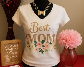 Best Mom Ever T-shirt, Floral Heart Tee, Mother's Day Gift