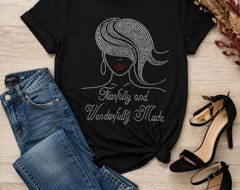 Camiseta Fearfully Made Bling. Camisetas motivacionales, inspiradoras, cristianas y de fe para mujeres.