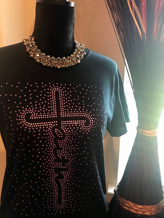 Scattered Faith Rhinestone T-shirt. Motivational, Inspirational, Christian, Faith Shirts for Women
