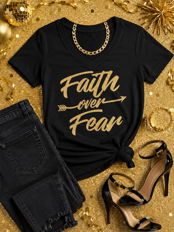 Faith over Fear T-shirt. Motivational, Inspirational, Christian, Faith Shirts for Women