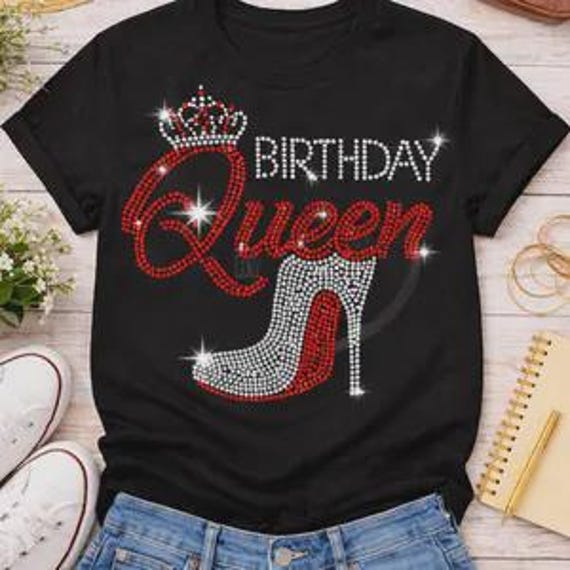 Birthday Queen Rhinestone/Bling T-shirt.