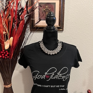 Godfidence Rhinestone T-shirt. Motivational, Inspirational, Christian, Faith Shirts for Women