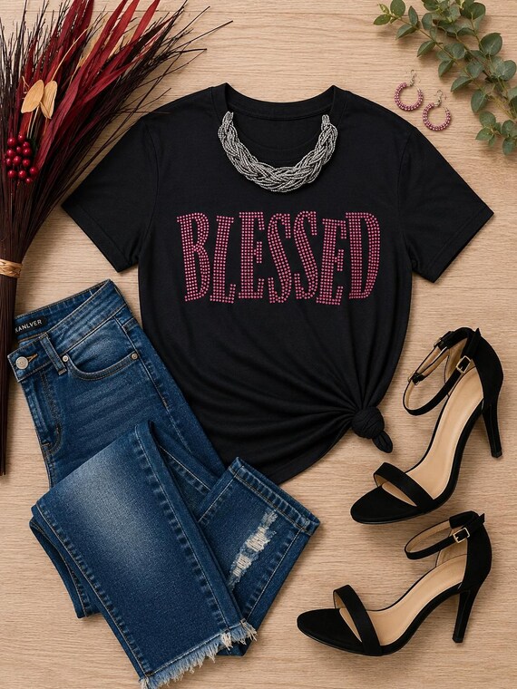 Blessed Rhinestone/Bling T-shirt