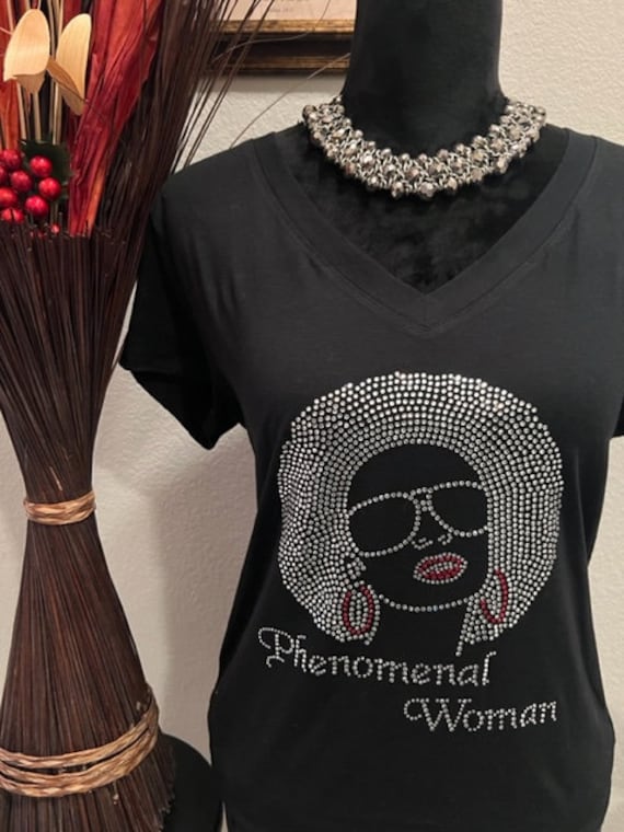 Phenomenal Woman Rhinestone/Bling T-shirt. Motivational, Inspirational, Christian, Faith Shirts for Women