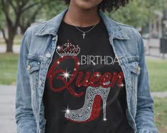 Birthday Queen Rhinestone/Bling T-shirt.