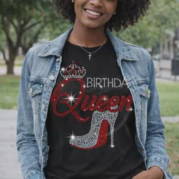 Birthday Queen Rhinestone/Bling T-shirt.