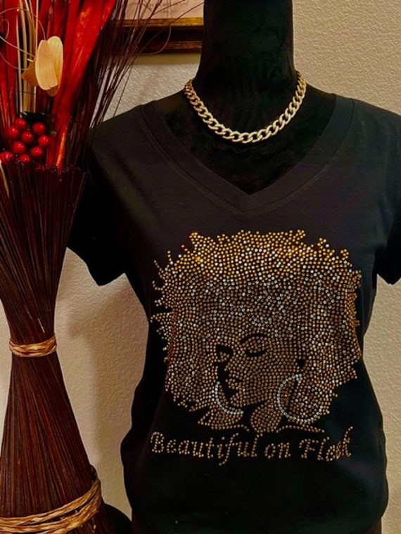 Beautiful on Fleek - Rhinestone Bling T-shirt. Motivational, Inspirational, Christian, Faith Shirts for Women