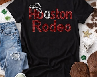 Houston Rodeo Rhinestone Shirt, Western Cowgirl Bling Tee
