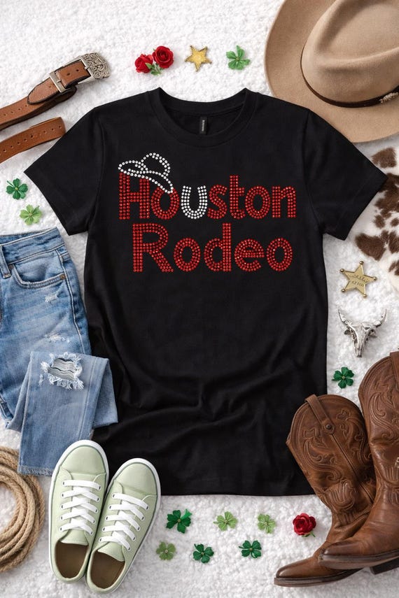 Houston Rodeo Rhinestone Shirt, Western Cowgirl Bling Tee