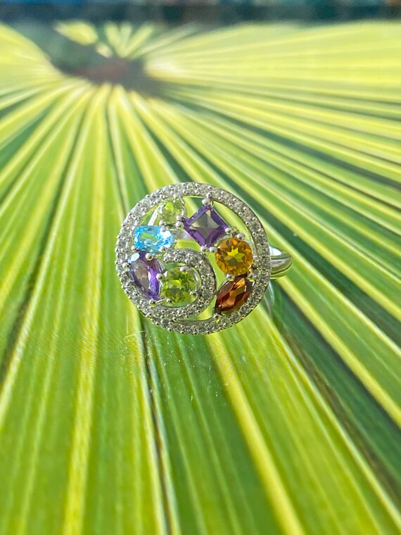 Multi Stone 925 Silver Ring