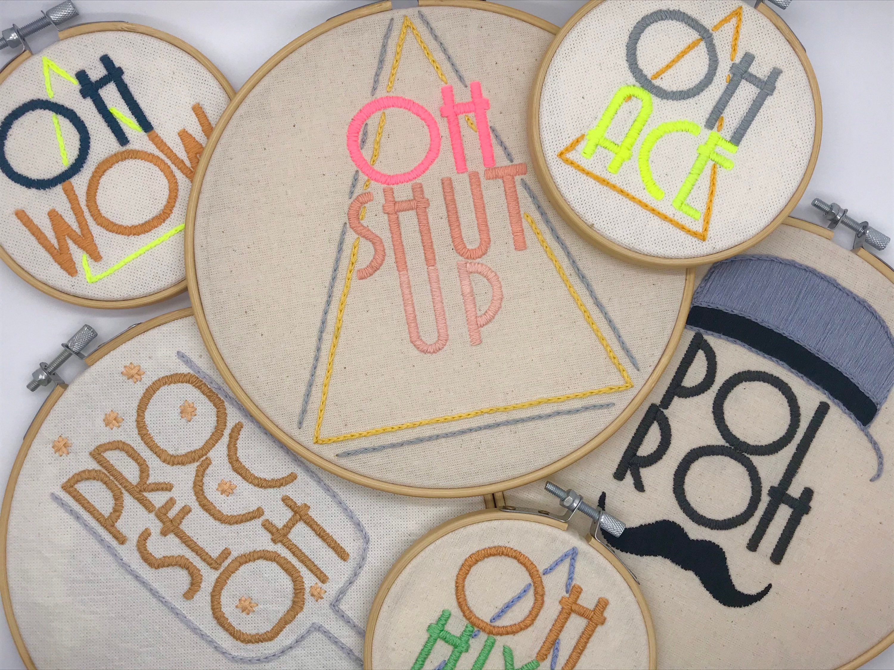 Hand Stitched OH SHUT UP Handmade Embroidery Hoop / Wall Etsy