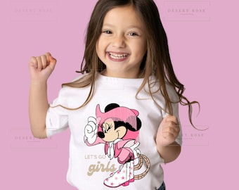 Girls Minnie Mouse shirt | Girls Minnie shirt | Girls Minnie Mouse outfit | Let’s go girls shirt | Girls cowgirl shirt | Pink girls outfit