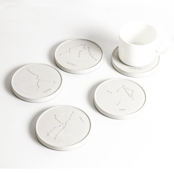 Cement Coasters - Etsy - Minimalist Coasters For Office Decor