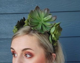 Succulent Asymmetrical Headband | Adult Floral Headwear