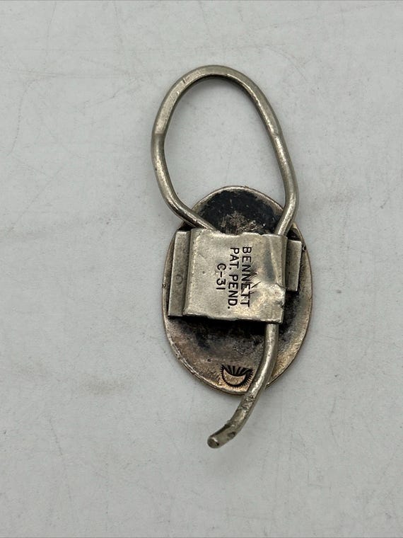 Vintage Hopi Crafts HC Sterling Silver Key Holder Clips Bennett C-31 Pair Native Pair of vintage sterling silver key holder clips featuring  main image 4