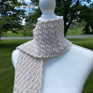 Crochet Scarf Handmade, Mens Scarf, Winter Scarf Women, Beige Scarf, Fall Scarf, Warm Scarf Women, Yarn Scarf, Womens Scarves, Oatmeal Scarf