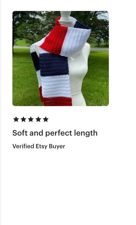 Red White and Blue Scarf, Patriotic Scarf, Flag Scarf, Winter